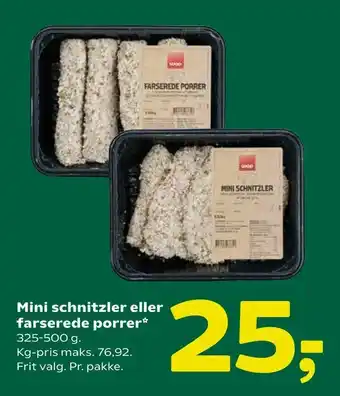 Mini schnitzler eller farserede porrer