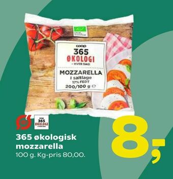 Coop 365 365 økologisk mozzarella tilbud