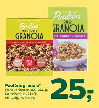 Coop 365 Paulúns granola tilbud
