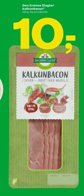 Coop 365 Den Grønne Slagter kalkunbacon tilbud