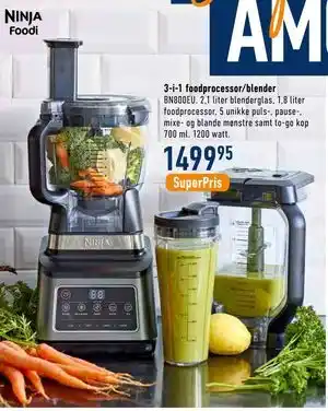 3-i-1 foodprocessor/blender