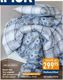 Imerco Blomst eller Tern sengesæt, Medlemspris tilbud