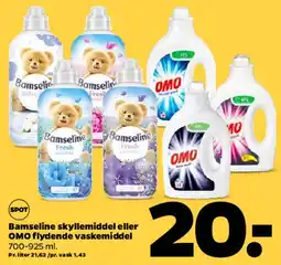 Netto Bamseline skyllemiddel / OMO flydende vaskemiddel tilbud