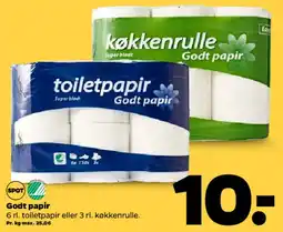 Netto Godt papir (toiletpapir / køkkenrulle) tilbud