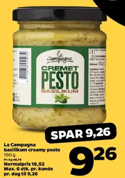 Netto La Campagna cremet pesto (basilikum) tilbud