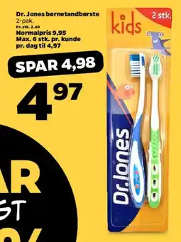 Netto Dr. Jones børnetandbørste 2-pak tilbud