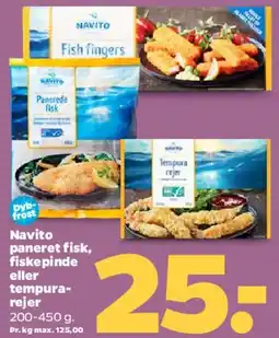 Netto Paneret fisk / fiskepinde / tempura-rejer tilbud