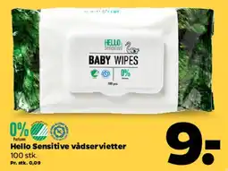 Netto Hello Sensitive baby wipes tilbud