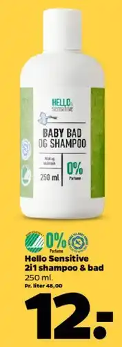 Netto Hello Sensitive baby bad & shampoo tilbud