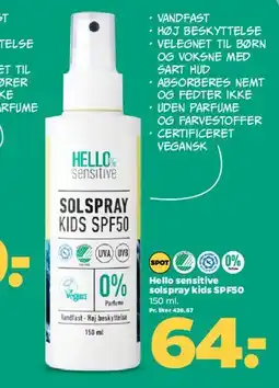 Netto Solspray Kids SPF50 (150 ml) tilbud