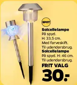 Netto Solcellelampe på spyd tilbud