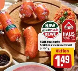 REWE DE REWE Hausmarke Schinken Zwiebelmettwurst tilbud