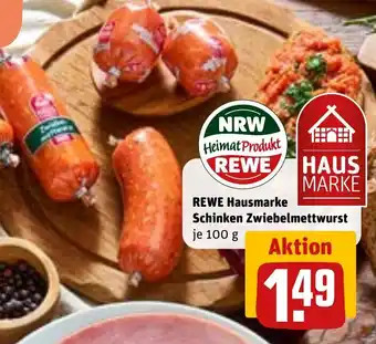 REWE DE REWE Hausmarke Schinken Zwiebelmettwurst tilbud