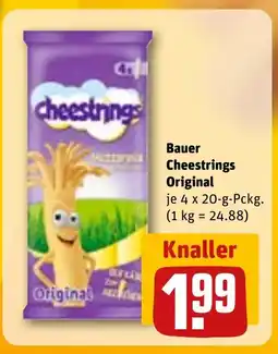 REWE DE Bauer Cheestrings Original tilbud