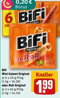 REWE DE Bifi Mini-Salami Original oder Roll Original tilbud