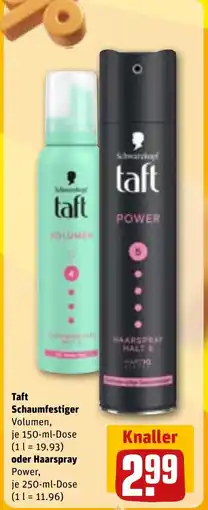 REWE DE Taft Schaumfestiger oder Haarspray tilbud