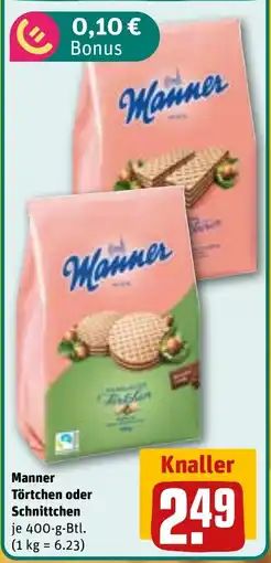 REWE DE Manner Törtchen oder Schnittchen tilbud