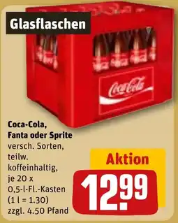 REWE DE Coca-Cola, Fanta oder Sprite tilbud
