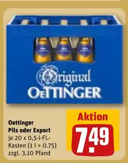 REWE DE Oettinger Pils oder Export tilbud