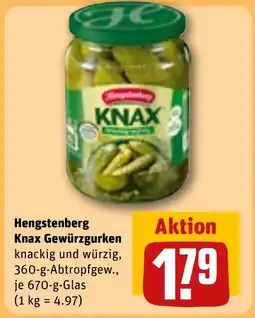 REWE DE Hengstenberg Knax Gewürzgurken tilbud