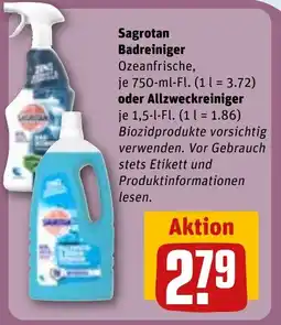 REWE DE Sagrotan Badreinige oder Allzweckreiniger tilbud