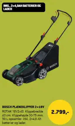 XL-BYG Bosch plæneklipper 2x18v tilbud