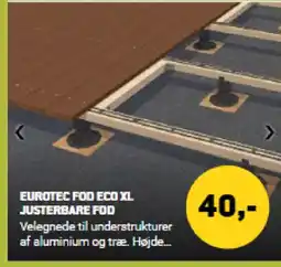 XL-BYG Eurotec fod Eco XL justerbare fod tilbud