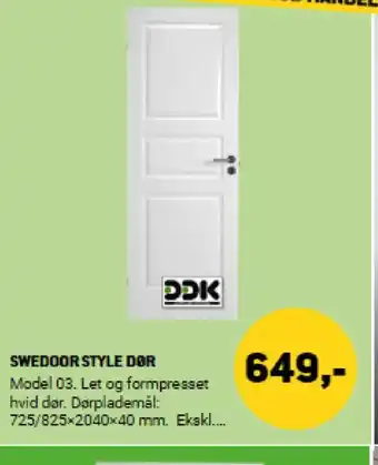 XL-BYG Swedoor style dør tilbud