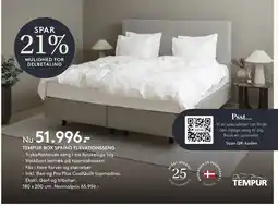 SengeSpecialisten Tempur Box spring elevationsseng tilbud