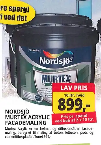 Farveland Nordsjö Murtex acrylic facademaling tilbud