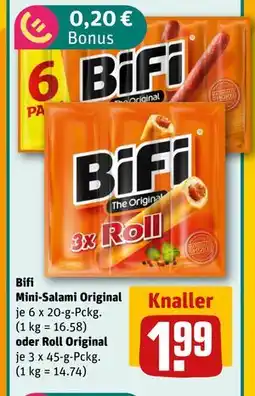 REWE DE Bifi Mini-Salami Original oder Roll Original, EUR 1.99 tilbud