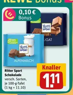 REWE DE Ritter Sport Schokolade, EUR 1.11 tilbud