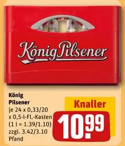 REWE DE König Pilsener, EUR 10.99 tilbud