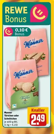 REWE DE Manner Törtchen oder Schnittchen, EUR 2.49 tilbud