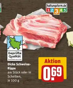 REWE DE Dicke Schweine-Rippe, EUR 0.69 tilbud