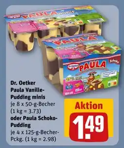 REWE DE Dr. Oetker Paula Vanille-Pudding minis oder Paula SchokoPudding, EUR 1.49 tilbud