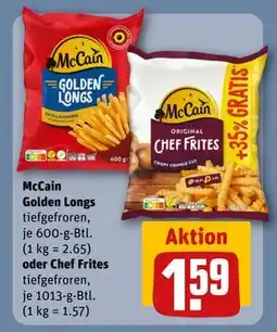 REWE DE McCain Golden Longs oder Chef Frites, EUR 1.59 tilbud