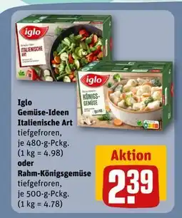 REWE DE Iglo Gemüse-Ideen Italienische Art oder Rahm-Königsgemüse, EUR 2.39 tilbud