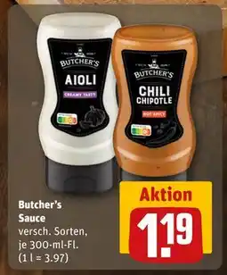 REWE DE Butcher's Sauce, EUR 1.19 tilbud
