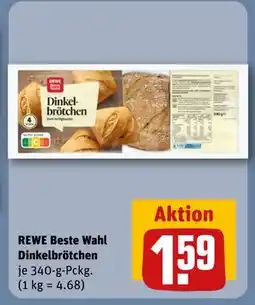 REWE DE REWE Beste Wahl Dinkelbrötchen, EUR 1.59 tilbud