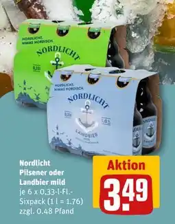REWE DE Nordlicht Pilsener oder Landbier mild, EUR 3.49 tilbud