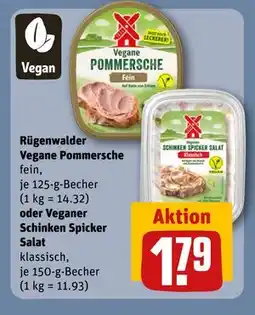 REWE DE Rügenwalder Vegane Pommersche oder Veganer Schinken Spicker Salat, EUR 1.79 tilbud