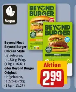 REWE DE Beyond Meat Beyond Burger Chicken Style oder Beyond Burger Original, EUR 2.99 tilbud