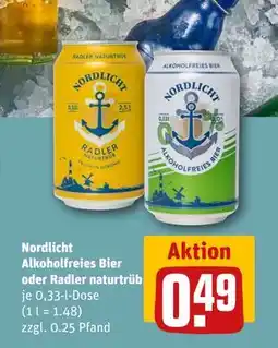 REWE DE Nordlicht Alkoholfreies Bier oder Radler naturtrüb, EUR 0.49 tilbud