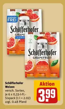 REWE DE Schöfferhofer Weizen, EUR 3.99 tilbud