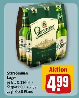REWE DE Staropramen Lager, EUR 4.99 tilbud