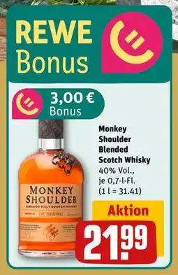 REWE DE Monkey Shoulder Blended Scotch Whisky, EUR 21.99 tilbud