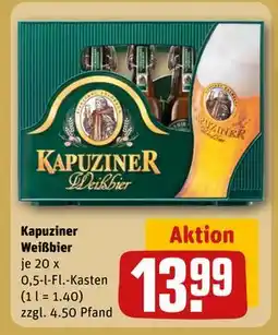 REWE DE Kapuziner Weißbier, EUR 13.99 tilbud