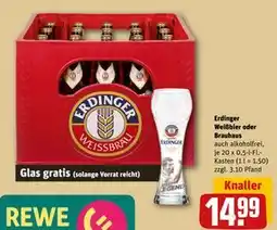 REWE DE Erdinger Weißbier oder Brauhaus, EUR 14.99 tilbud