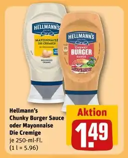 REWE DE Hellmann's Chunky Burger Sauce oder Mayonnaise Die Cremige, EUR 1.49 tilbud